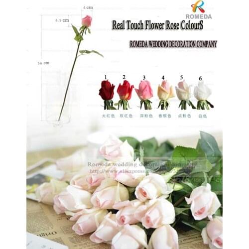6 Colors Artificial Real Touch Flowers Rose Bridal Bouquet Decorative Flowers Home Xmas party Decor Wedding Decoration 20pcs/lot