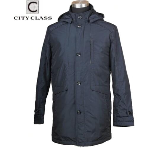 CITY CLASS New Fashion Spring Autumn Men Jacket Coat Long Design Business Casual Coats Zipper Removable Hooded For Male 9007