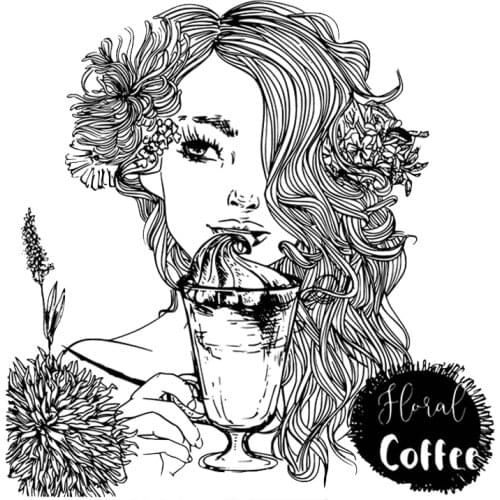 Lovely Girl / Coffee Clear Stamps For DIY Scrapbooking Card Making Silicone Stamps Fun Decoration Supplies