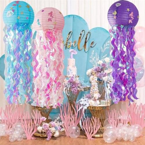 Jellyfish Paper Lantern Mermaid Party Aquarium Decor Under The Sea Party Little Mermaid Birthday Sea Animal Party Decor