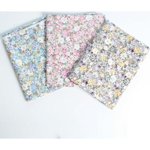 Fashion Lotus flowers pattern vintage fabric Retro style cotton fabric for DIY Bag shirt dress cloth 1meter