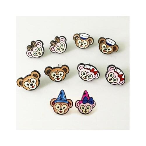 Disney Duffy ShellieMay Fashion Anime Action Figures Cartoon Products Accessories Stud Earrings Girls Unisex Birthday Gifts