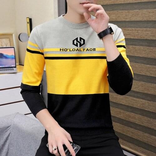 Men Brand 2021 Autumn Fashion Casual Striped Cotton Sweater Pullovers Men O-Neck Warm 100% Cotton Knit Mens Sweaters Coat Men