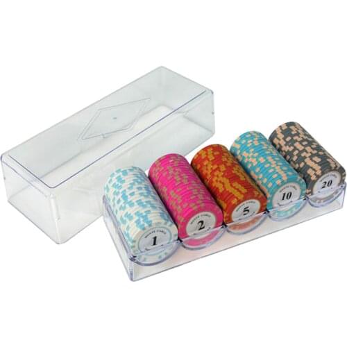 100 Pcs Poker Chips Set Casino Card Game Chips Tokens in Box for Party