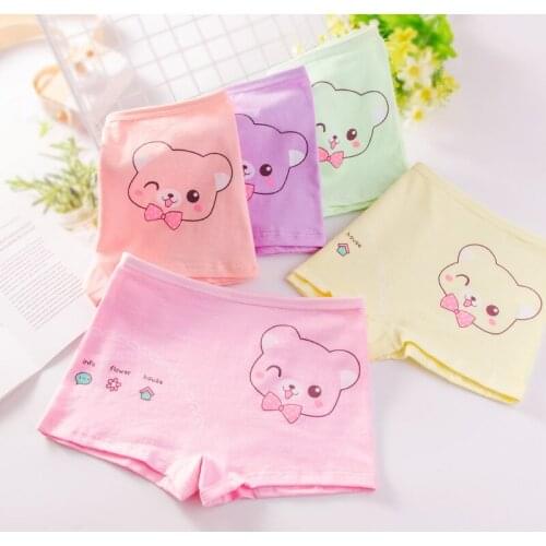 New 6pcs/lot Childrens Underwear Shorts for Girls Cotton Breathable Cute Cat Dog Pattern Panties for Kids Girl Underpants 2-12Y
