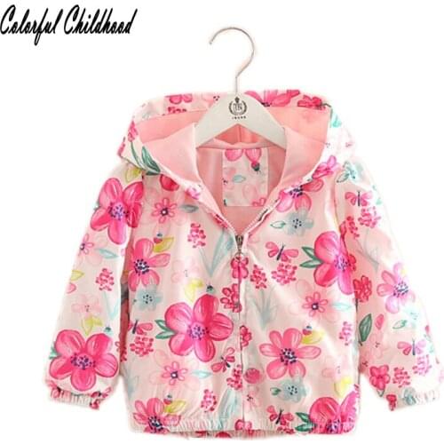 New Spring Autumn Girls coats floral girls jackets 2-8T long sleeve outerwear for kids Childrens clothing