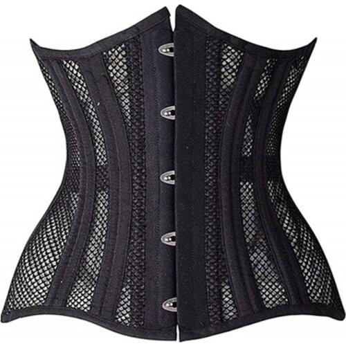 New Womens Steel Bone Corset Mesh Breathable Waist Control Underbust Sexy Corset & Bustiers for Weight Loss