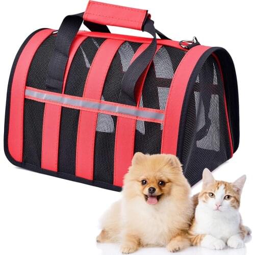 Dog Carrier Bag Breathable Travel Carrier Portable Pet Dog Cat Airline Bags Mesh Window Carrying Bag For Small Medium Dog S M L
