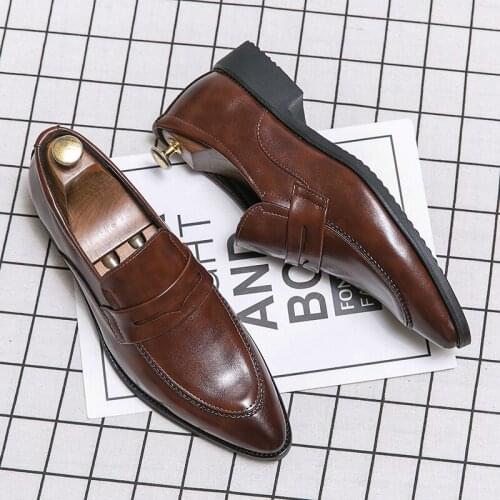 Luxury Shoes Men Business Shoes Leather Pointed Zapatos De Piel Para Hombre Mens Dress Casual Footwear For Cuero Summer