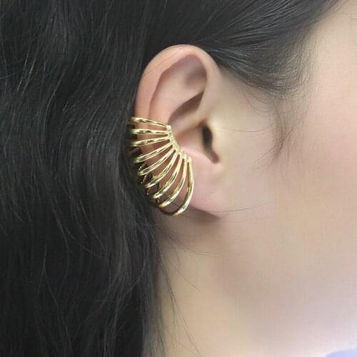 Gold Color Ear Cuffs Clip Earrings For Women Bohemian Jewelry Stainless Steel Punk Style Adjustable Earring Accessories Gift