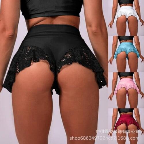 Short Bottom Elegant Mini Skinny Shorts Sexy Lace Women Shorts Ruffles Elastic High Waist Shorts