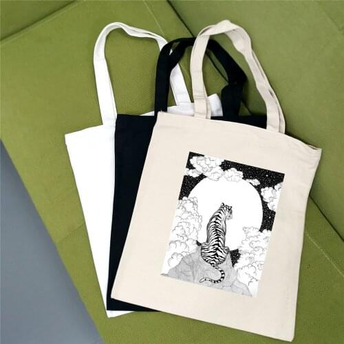 Tote Bags for Women Canvas Large Capacity Handbags Fashion Tiger Pattern Ladies Shopping Bags Soft Female Girls Travel Casual