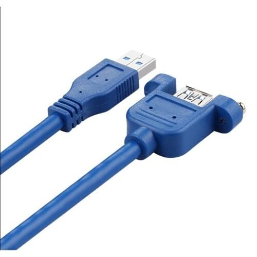 USB3.0 Extension Cable USB 3.0 Cable Male to Female Extender Data Sync no Screw Panel Mount Connector for PC Printer Hard Disk