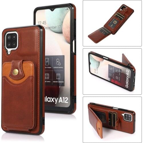 Wallet Retro Vintage Pu Leather Case For Samsung Galaxy A12 5G Back Flip Coque Photo Frame Card Slots Cover