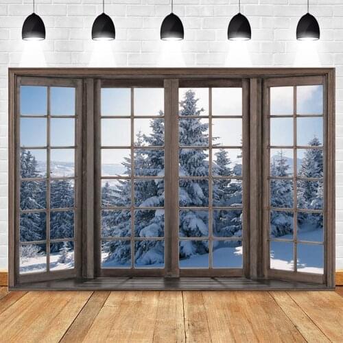 Yeele French Windows Background Baby Photocall Photography Outdoor Scenery Snowfield Board Backdrop Photo Studio Photophone