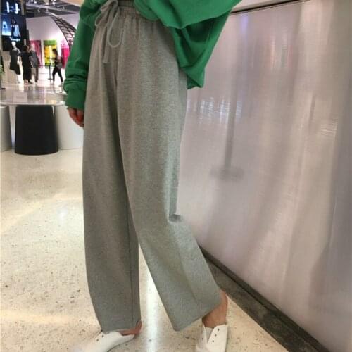 Women Spring Summer Cotton Cargo Pants Elastic Trousers Loose Casual Drawstring Streetwear Spodnie Damskie Pantalones Mujer
