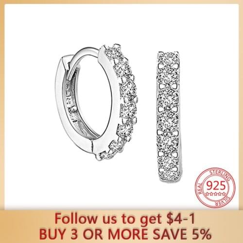 Hot sale 925 Sterling Silver Wedding Engagement for Women Fashion Jewelry Gift Shiny Transparent Zircon Temperament Earrings