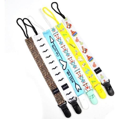 1pcs Baby Pacifier Clip Ribbon Chain Dummy Holder Chupetas Soother Nipple Holder For Infant Pacifier Clips Leash Strap M0145