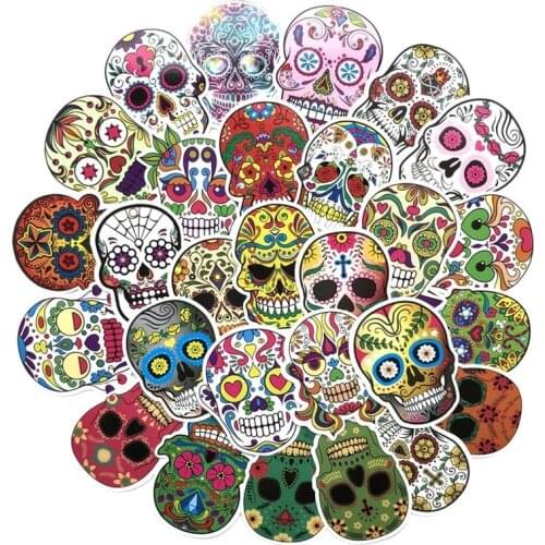 10 Sets=600PCS Ghost Face Skull Sticker Trolley Computer Guitar Sticker