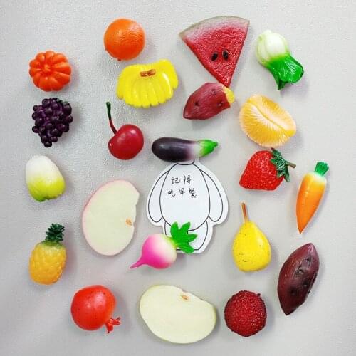2pcs Creative Bionic Fruit Refrigerator with 3D Cute Fridge Magnets Whiteboard Sticker Decoration Kitchen Accessories
