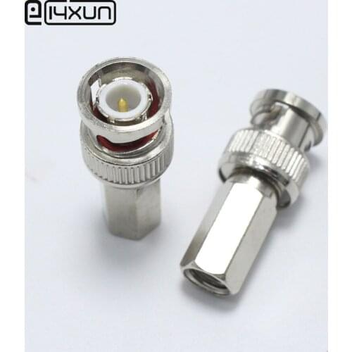 3pcs BNC RG60 RG59 Male Plug with Pin Monitor Video Cable Connector with Q9 Hex Head Terminals
