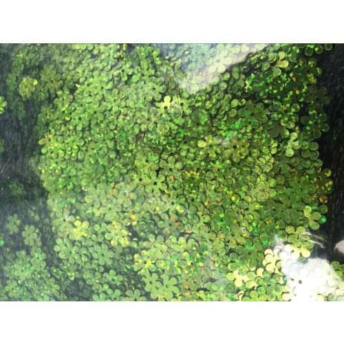 3000pcs/lot 9mm Flat Flower Centre Hole Loose Sequins Sewing Kids DIY Garment ,Wedding Craft,Accessories Laser Light Green