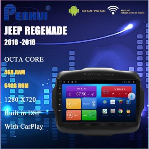 Car DVD for Jeep Regenade (2016-2018) Car Radio Multimedia Video Player Navigation GPS Android 10.0 double din