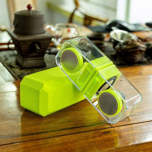 New TWS wireless magnetic crystal transparent bluetooth speaker portable split type one with two columns 3D stereo music center