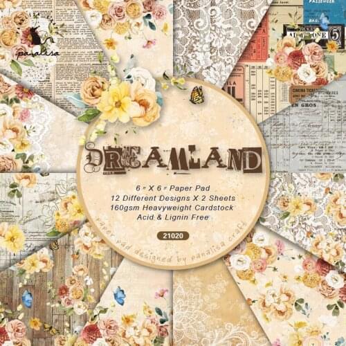 Dreamland Scrapbooking paper pack of 24 sheets handmade craft paper craft Background pad 21020