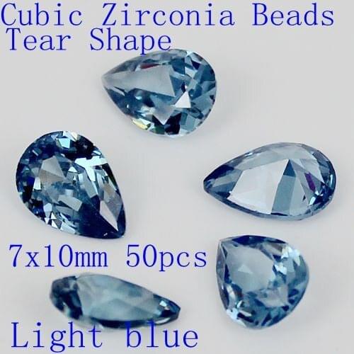50pcs 7x10mm Thickness AAAA Grade Cubic Zirconia Beads Tear Shape Zirconia Stones Perfect For Jewelry Making Decoration