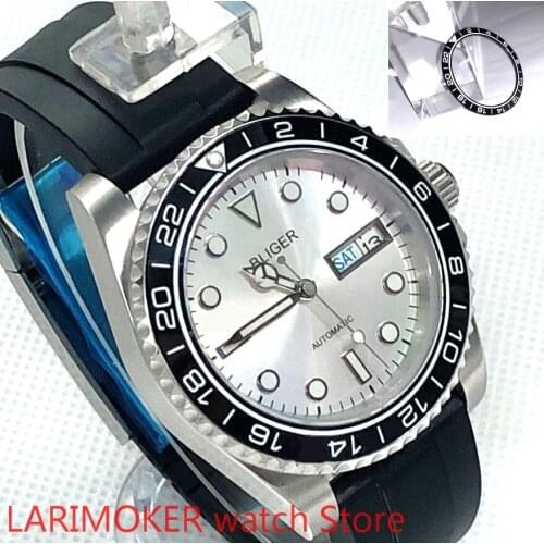 Mens luxury sports and leisure waterproof mens black belt strap bracelet watch mh36 mechanical clock black bezel rotating