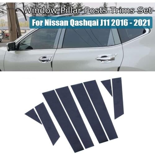 Car Door Window Middle Column Trim Decoration Protection Strip Stickers For Nissan Qashqai J11 2016 2017 2018 2019 2020 2021