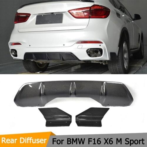 Car Rear Bumper Diffuser Lip Splitters for BMW X6 F16 M Sport SUV 2015 - 2017 Carbon Fiber Rear Bumper Diffuser Splitters Lip