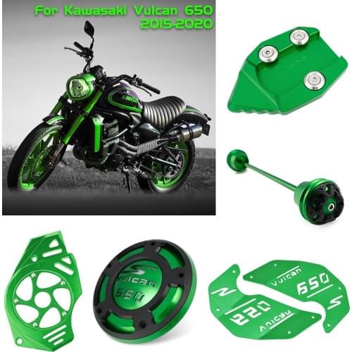 For Kawasaki Vulcan S EN VN 650 2015-2020 Engine Side Cover Plate Stator Crash Pad Protector Frame Slider Kickstand Chain Guard
