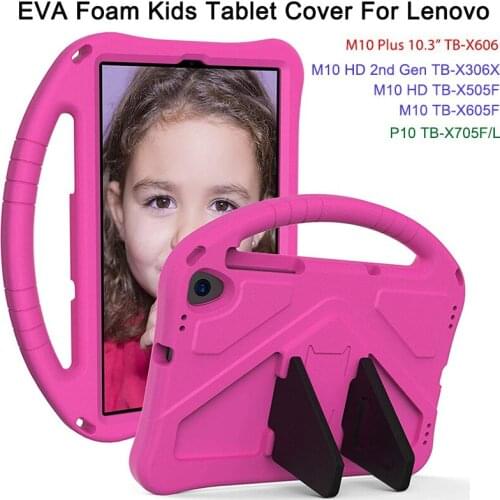 For Lenovo Tab M10 FHD Plus(2nd Gen)TB-X606F Tablet Case for Kids - Durable Lightweight EVA Shockproof Protective Handle Stand