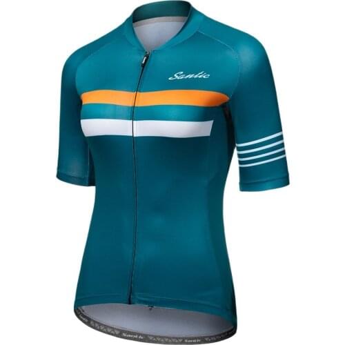 Santic New Women Cycling Jersey Bike Jerseys Pro Fit Road MTB Tops Bicycle Short Sleeves Summer Breathable Asian Size