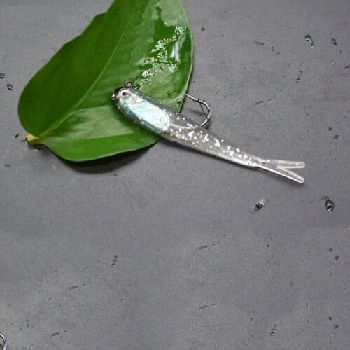 5g/75mm Artificial Single Hook High Quality Fishing Lure Soft Bait 3D Eyes Anti-Corrosion Freshwater Silicone Fishing Bait