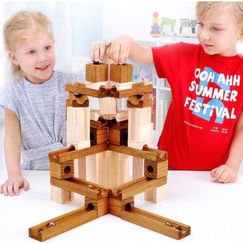 Children wooden marbles building blocks Kids ball cube evolution blocks Baby Learning educational toys 3Y