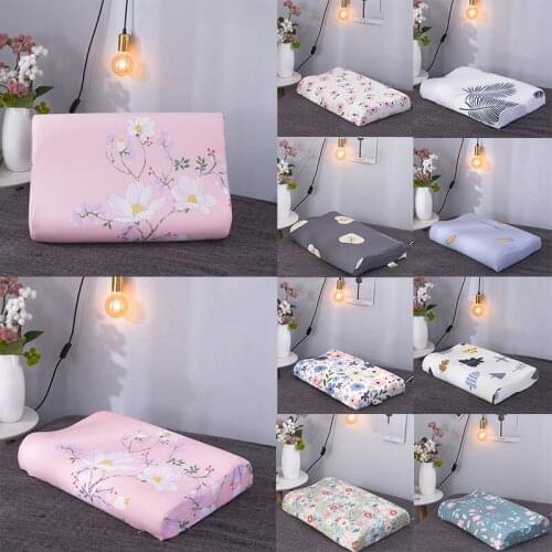 Flower Print Soft Pillow Cases Slowly Rebound Memory Foam Space Pillow Cases Neck Memory Pillow Case Latex Pillowcase 40*60cm