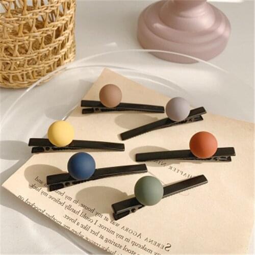 CX21 Fashion New Style Online Celebrity Barrettes Candy-Colored Ball Side Clip Simple Headband Girl‘s Sweet Bang Clip Headdres