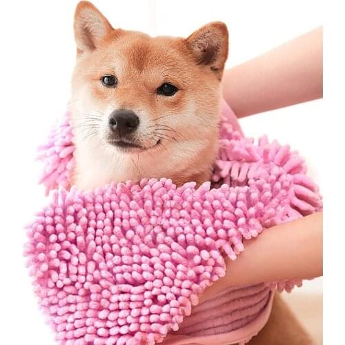 Ultra Absorbent Dog Towel Quick Dry Pet Bath Towels Microfiber Super Shammy with Hand Pockets for Small Medium Large Dogs Cats