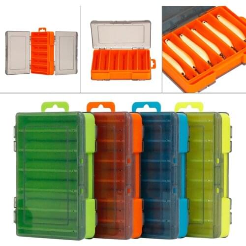 12 Compartments Portable Double Sided Fishing Box Fishing Accessories Lure Hook Case Storage High Strength Fishing Tackle Box