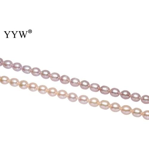 Sale!! 6-7mm Loose Pearls Beads Natural Potato Freshwater Pearl Beads For Diy Earrings Necklace Hole 0.8mm 15.3 Inch Pink Purple