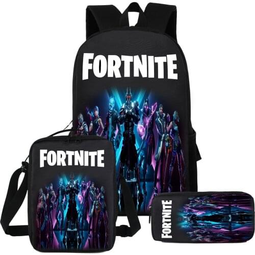3pcs/set Kid Child Schoolbag Fortnite Backpack Schoolbag Cool Waterproof Schoolbag Fortress Night Student School Bag Kid Toy F55