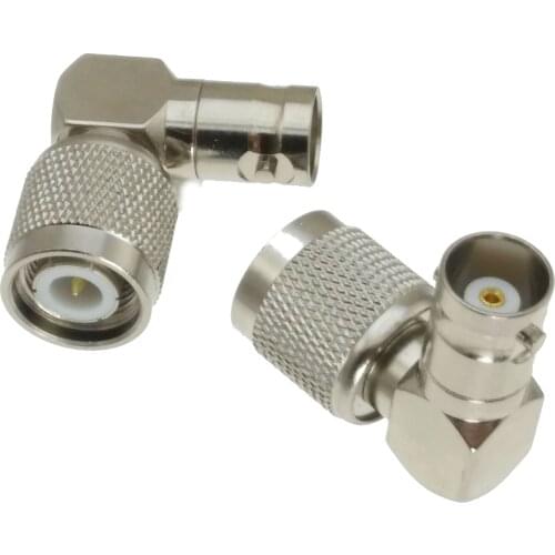 1pce TNC Male Plug to BNC Female Jack Right angle RF Coax Adapter Connector