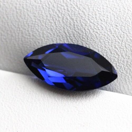 Marquise shape blue corundum stone beads ornamental unique stone for jewelry making faceted loose synthetic corundum bright