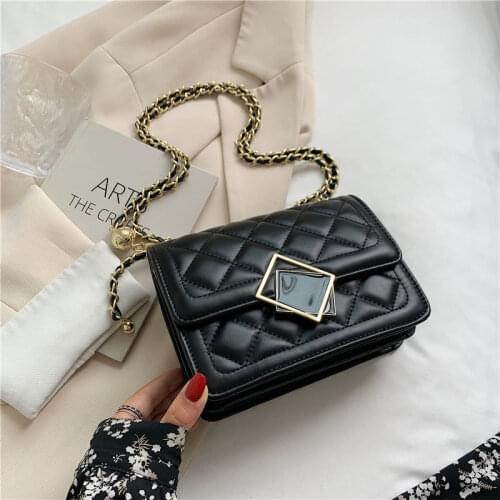 Shoulder Bag Female Designer Crossbody Bag Women Handbag Purse Chain Women Bag Fashion 2021 Simple PU Leather Diamond Lattice