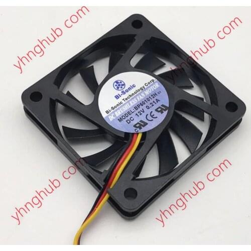Bi-Sonic BP601012H DC 12V 0.21A 60x60x10mm Server Cooling Fan