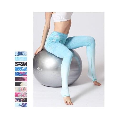 Women Yoga Pants Fitness Leggings Workout Gym Leggings Female Sports Elastic Chinese Style Printed Running Leggings