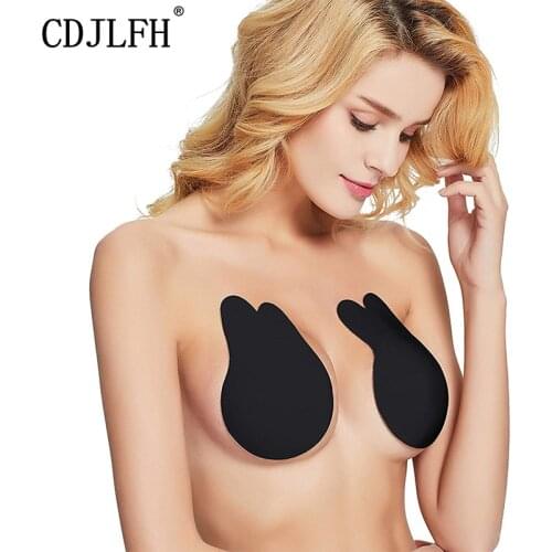 Rabbit Bra 15CM Adhesive Silicone Push Up Bras For Women Breast Lift Tape Brassiere Seamless Invisible Strapless Stick On Bra